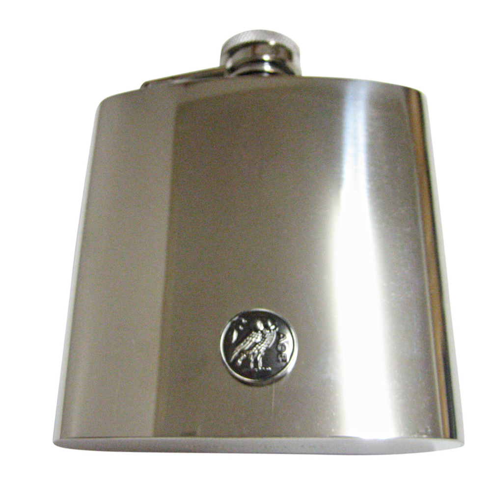 Circular Owl Of Athena 6oz Flask - image 1